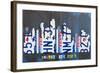 Dallas Skyline-Design Turnpike-Framed Giclee Print