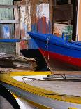 Houses Terraced into Rugged Amalfi Coastline, Boats in Foreground, Positano, Italy-Dallas Stribley-Stretched Canvas