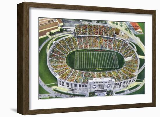Dallas, Texas - Aerial View of the Cotton Bowl Stadium, c.1941-Lantern Press-Framed Art Print