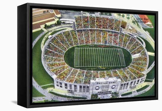 Dallas, Texas - Aerial View of the Cotton Bowl Stadium, c.1941-Lantern Press-Framed Stretched Canvas