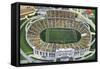 Dallas, Texas - Aerial View of the Cotton Bowl Stadium, c.1941-Lantern Press-Framed Stretched Canvas