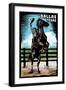 Dallas, Texas - Bronco - Scratchboard-Lantern Press-Framed Art Print