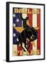 Dallas, Texas - Cowboy and Bucking Bronco-Lantern Press-Framed Art Print