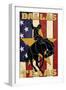 Dallas, Texas - Cowboy and Bucking Bronco-Lantern Press-Framed Art Print