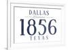 Dallas, Texas - Established Date (Blue)-Lantern Press-Framed Art Print