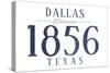 Dallas, Texas - Established Date (Blue)-Lantern Press-Stretched Canvas
