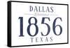 Dallas, Texas - Established Date (Blue)-Lantern Press-Framed Stretched Canvas