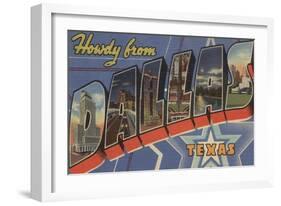 Dallas, Texas - Howdy From-Lantern Press-Framed Art Print