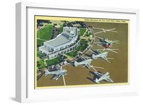 Dallas, Texas - Landed Planes on Love Field View-Lantern Press-Framed Art Print