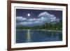 Dallas, Texas - Moonlight Scene on White Rock Lake, c.1941-Lantern Press-Framed Premium Giclee Print
