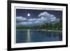 Dallas, Texas - Moonlight Scene on White Rock Lake, c.1941-Lantern Press-Framed Premium Giclee Print