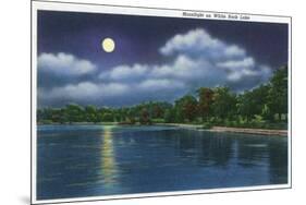 Dallas, Texas - Moonlight Scene on White Rock Lake, c.1941-Lantern Press-Mounted Premium Giclee Print