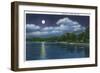 Dallas, Texas - Moonlight Scene on White Rock Lake, c.1941-Lantern Press-Framed Art Print