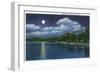 Dallas, Texas - Moonlight Scene on White Rock Lake, c.1941-Lantern Press-Framed Art Print