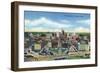 Dallas, Texas - Panoramic Aerial View of the City and the Triple Underpass, c.1941-Lantern Press-Framed Art Print