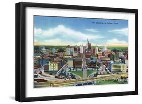 Dallas, Texas - Panoramic Aerial View of the City and the Triple Underpass, c.1941-Lantern Press-Framed Art Print