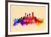 Dallas, Texas - Skyline Abstract-Lantern Press-Framed Premium Giclee Print