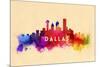 Dallas, Texas - Skyline Abstract-Lantern Press-Mounted Premium Giclee Print