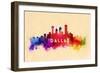 Dallas, Texas - Skyline Abstract-Lantern Press-Framed Art Print