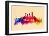 Dallas, Texas - Skyline Abstract-Lantern Press-Framed Art Print