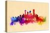 Dallas, Texas - Skyline Abstract-Lantern Press-Stretched Canvas