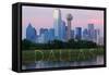 Dallas, Texas - Skyline at Sunrise-Lantern Press-Framed Stretched Canvas