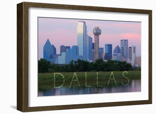 Dallas, Texas - Skyline at Sunrise-Lantern Press-Framed Art Print