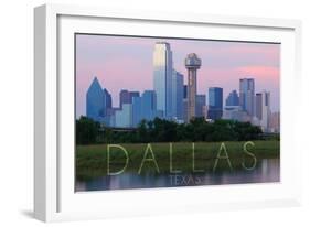 Dallas, Texas - Skyline at Sunrise-Lantern Press-Framed Art Print