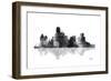 Dallas Texas Skyline BG 1-Marlene Watson-Framed Giclee Print