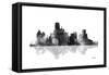 Dallas Texas Skyline BG 1-Marlene Watson-Framed Stretched Canvas