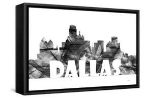 Dallas Texas Skyline BG 2-Marlene Watson-Framed Stretched Canvas