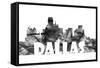 Dallas Texas Skyline BG 2-Marlene Watson-Framed Stretched Canvas