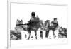 Dallas Texas Skyline BG 2-Marlene Watson-Framed Giclee Print