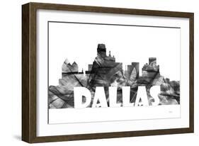 Dallas Texas Skyline BG 2-Marlene Watson-Framed Giclee Print