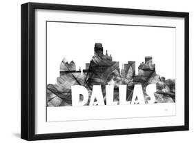 Dallas Texas Skyline BG 2-Marlene Watson-Framed Giclee Print