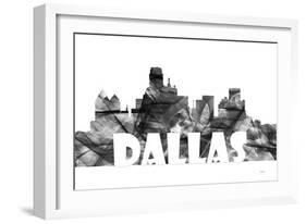 Dallas Texas Skyline BG 2-Marlene Watson-Framed Giclee Print