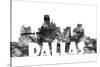 Dallas Texas Skyline BG 2-Marlene Watson-Stretched Canvas