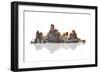 Dallas Texas Skyline BW 1-Marlene Watson-Framed Giclee Print