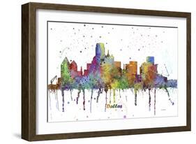 Dallas Texas Skyline MCLR 1-Marlene Watson-Framed Giclee Print