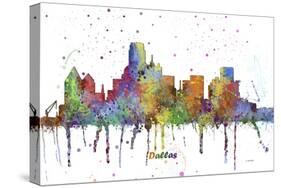 Dallas Texas Skyline MCLR 1-Marlene Watson-Stretched Canvas