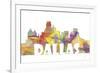 Dallas Texas Skyline Mclr 2-Marlene Watson-Framed Giclee Print