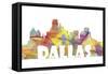 Dallas Texas Skyline Mclr 2-Marlene Watson-Framed Stretched Canvas