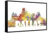 Dallas Texas Skyline Mclr 2-Marlene Watson-Framed Stretched Canvas