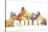 Dallas Texas Skyline Mclr 2-Marlene Watson-Stretched Canvas