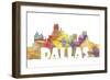 Dallas Texas Skyline Mclr 2-Marlene Watson-Framed Giclee Print