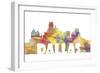 Dallas Texas Skyline Mclr 2-Marlene Watson-Framed Giclee Print