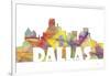 Dallas Texas Skyline Mclr 2-Marlene Watson-Framed Giclee Print