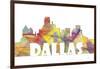 Dallas Texas Skyline Mclr 2-Marlene Watson-Framed Giclee Print