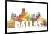 Dallas Texas Skyline Mclr 2-Marlene Watson-Framed Giclee Print