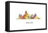 Dallas Texas Skyline-Marlene Watson-Framed Stretched Canvas